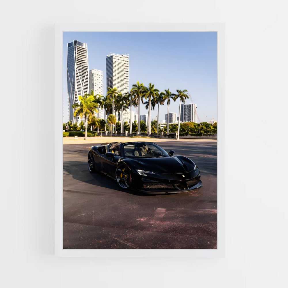 Poster Ferrari Noir Urbain (vue 3)